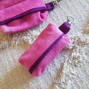 Pet waste Doggy Poo Bag holder pink & purple Pouch Handmade